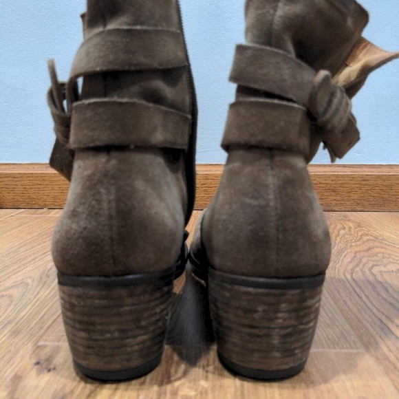 Pikolinos Women's Size 42 EU Ankle Buckle Booties Suede Leather Tan Slouchy Zip - Picture 11 of 13